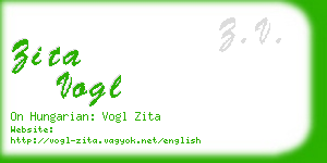 zita vogl business card